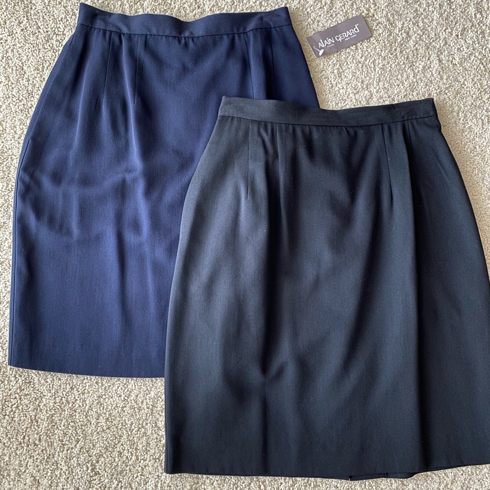 Nice black, navy skirts, Alain Gerard, 4P, NWT